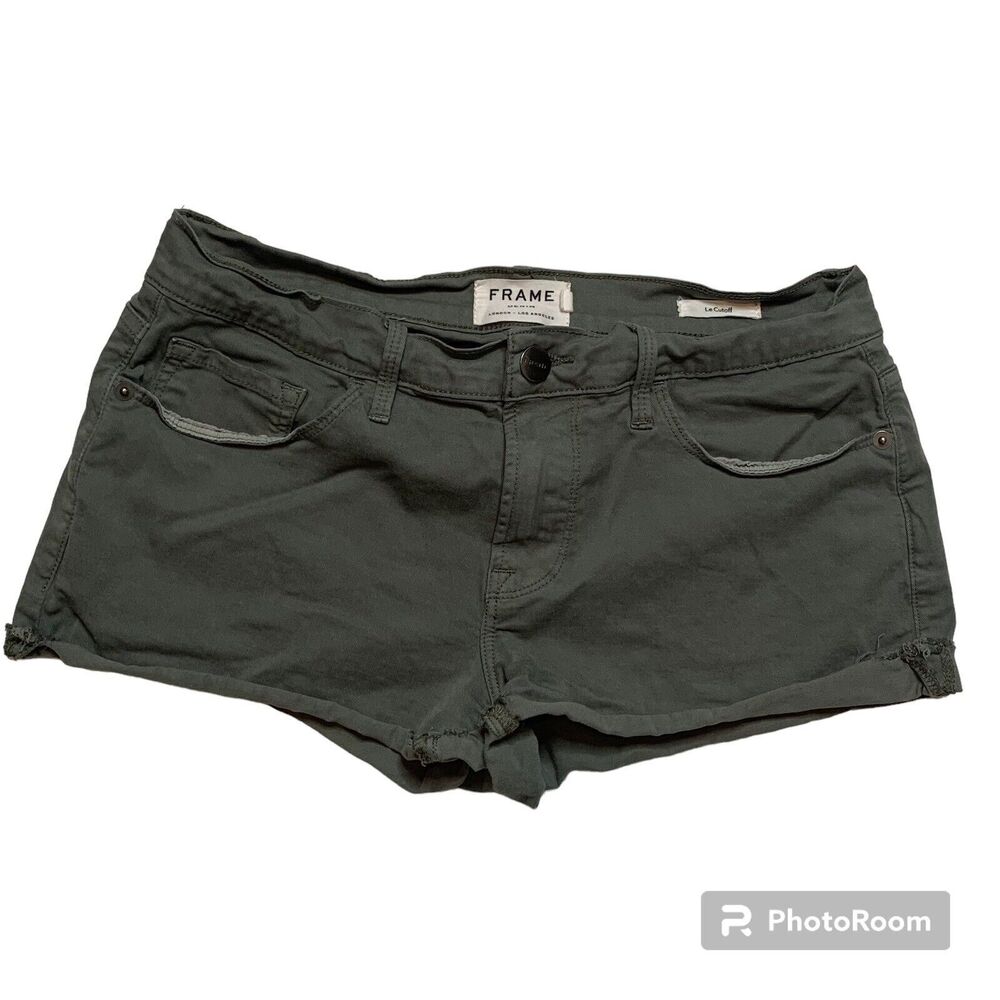 Frame Size 27 Women’s Green Gray SHORT Shorts Le Cutoff Denim London Los Angeles
